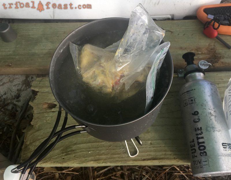 The freezer bag method is a fantastic way to cook an omelet and doesn't dirty up your camp cookware.